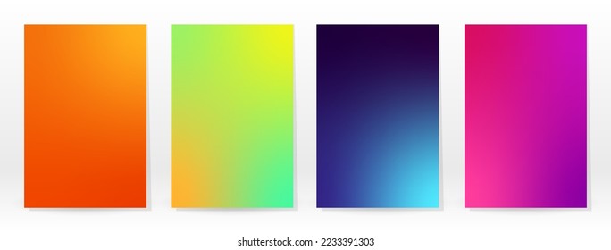 Minimal Poster. Pastel Soft. Rainbow Gradient Set. Graphic Color Background. Blurred Mesh Texture. Vector Modern Banner. Abstract Bright Wallpaper. Gradient Technology Cover. Mobile Template Design.