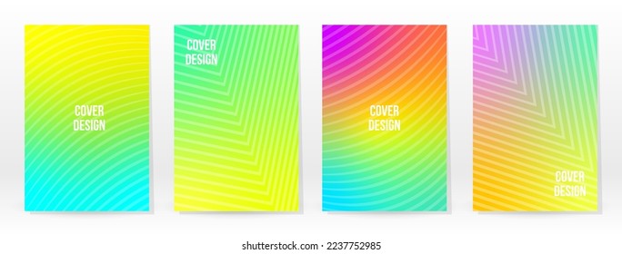 Minimal Poster. Pastel Soft. Rainbow Gradient Set. Graphic Color Background. Blurred Mesh Texture. Vector Modern Banner. Abstract Bright Wallpaper. Gradient Technology Cover. Mobile Template Design.