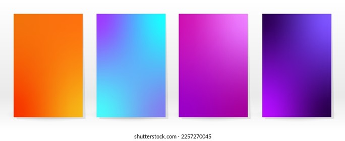 Minimales Poster. Pastellweich. Rainbow Gradient Set. Grafikfarbener Hintergrund. unscharfe Mesh-Textur. Vector Modern Banner. Abstrakte helle Tapete. Gradient Technology Cover. Design für mobile Vorlagen.