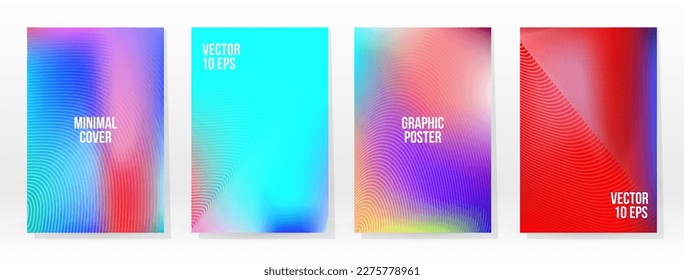 Minimal Poster. Pastel Soft. Rainbow Gradient Set. Graphic Color Background. Blurred Mesh Texture. Vector Modern Banner. Abstract Bright Wallpaper. Gradient Technology Cover. Mobile Template Design.