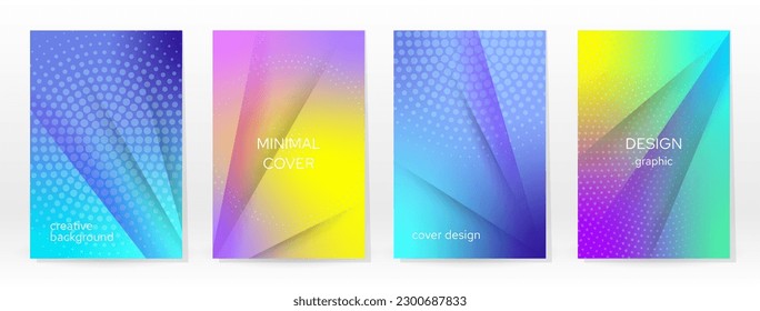 Afiche mínimo. Pastel Suave. Juego de degradado de arcoiris. Fondo de color gráfico. Textura de malla borrosa. Banner Vector Moderno. Resumen Papel de escritorio brillante. Cubierta de tecnología de degradado. Diseño de plantillas móviles.