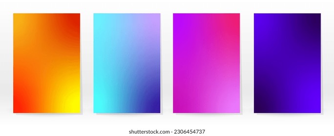 Afiche mínimo. Pastel Suave. Juego de degradado de arcoiris. Fondo de color gráfico. Textura de malla borrosa. Banner Vector Moderno. Resumen Papel de escritorio brillante. Cubierta de tecnología de degradado. Diseño de plantillas móviles.
