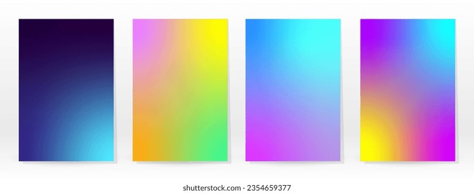 Afiche mínimo. Pastel Suave. Juego de degradado de arcoiris. Fondo de color gráfico. Textura de malla borrosa. Banner Vector Moderno. Resumen Papel de escritorio brillante. Cubierta de tecnología de degradado. Diseño de plantillas móviles.
