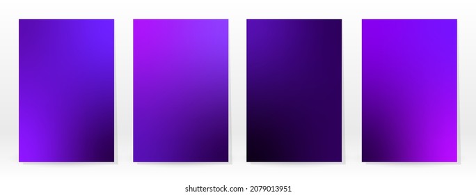Minimales Poster. Pastellweich. Violett Farbverlauf-Set. Grafikfarbener Hintergrund. unscharfe Mesh-Textur. Vector Modern Banner. Abstrakte helle Tapete. Gradient Technology Cover. Design für mobile Vorlagen.