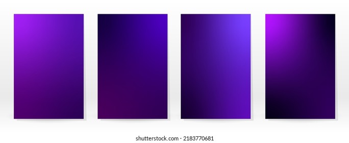 Afiche mínimo. Pastel Suave. Conjunto de degradado violento. Fondo de color gráfico. Textura de malla borrosa. Banner Vector Moderno. Resumen Papel de escritorio brillante. Cubierta de tecnología de degradado. Diseño de plantillas móviles.