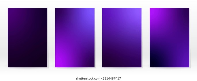Afiche mínimo. Pastel Suave. Conjunto de degradado violento. Fondo de color gráfico. Textura de malla borrosa. Banner Vector Moderno. Resumen Papel de escritorio brillante. Cubierta de tecnología de degradado. Diseño de plantillas móviles.