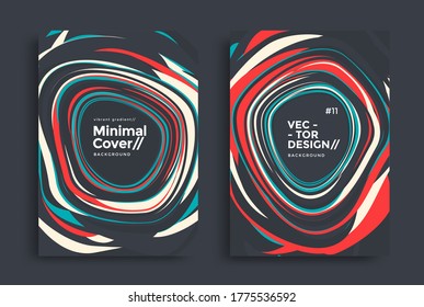 Minimal posters design with Dynamic rounded shapes. Duotone striped background design for covers, flyers. Vector Line graphic cover.