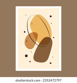 Afiches mínimos con composición de formas orgánicas abstractas dibujadas a mano en un estilo de collage contemporáneo a la moda. Resumen Diseño de arte para impresiones, cubiertas, tapicería, arte mural. Ilustración vectorial