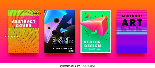 Minimal Posters and Placards Cover Designs Set | Geometric Patterns and Elements