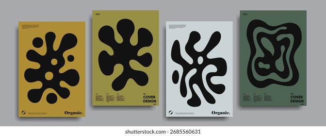 Conjunto de pósters mínimos con Formas de blob creativas. 