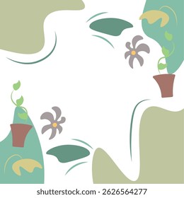 Mínimo diseño de planta en maceta. Ilustración vectorial