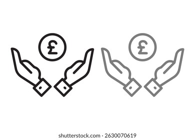 Minimal Pound Currency Icon Finance Banking and Charity Line Art Vector Design