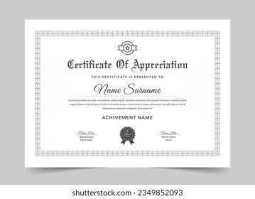 Minimal Premium certificate of achievement template, Clean Modern certificate template,  Certificate of appreciation