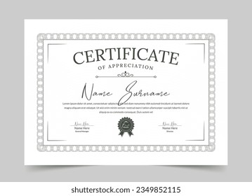 Minimal Premium certificate of achievement template, Clean Modern certificate template,  Certificate of appreciation