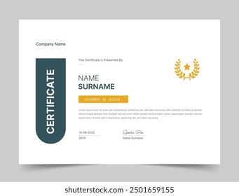 Minimal Premium certificate of achievement template, Clean Modern certificate template