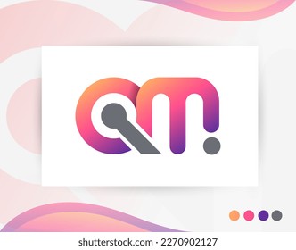 Minimal Premium Q M Letter Logo Template, Creative Concept With Gradient Color, Premium Hi-Quality Digital Business Logo Template.