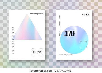Minimal Presentation. Colorful White Template. Holograph Fluid. Holographic Poster. Fashion Design. Pastel Concept. Purple Iridescent Cover. Pink Minimal Presentation