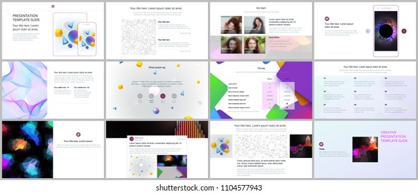Minimal presentation, portfolio templates with vibrant geometric backgrounds made simple shapes in hipster style. Brochure cover vector design. Presentation slides for flyer, leaflet, brochure, report