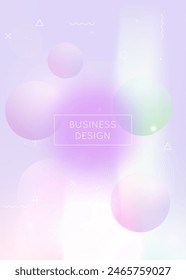 Minimal Presentation. Space Graphic. Science Dots. Liquid Shape. Blue Retro Design. Round Iridescent Elements. Hologram Pattern. Memphis Flyer. Purple Minimal Presentation