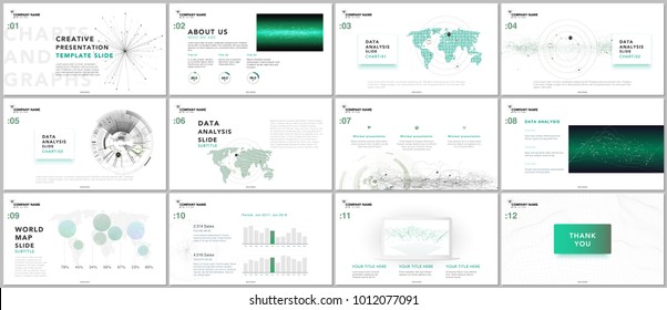 Minimal presentation templates. Tech elements on white background. Technology sci-fi concept vector design. Presentation slides for flyer, leaflet, brochure, report, marketing, advertising, banner
