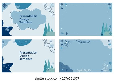 Minimal presentations design. Multipurpose template for presentation slide, brochure cover, report. Vector winter template.