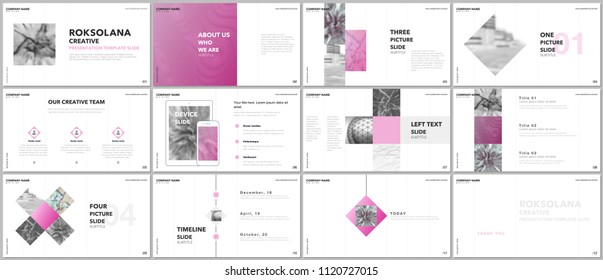 Minimal presentations design, portfolio vector templates with elements on white background. Multipurpose template for presentation slide, flyer leaflet, brochure cover, report, marketing, advertising.