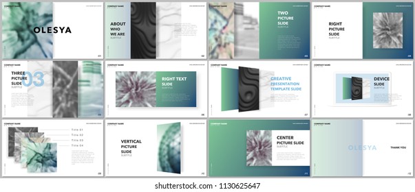 Minimal presentations design, portfolio vector templates with elements on white background. Multipurpose template for presentation slide, flyer leaflet, brochure cover, report, marketing, advertising.