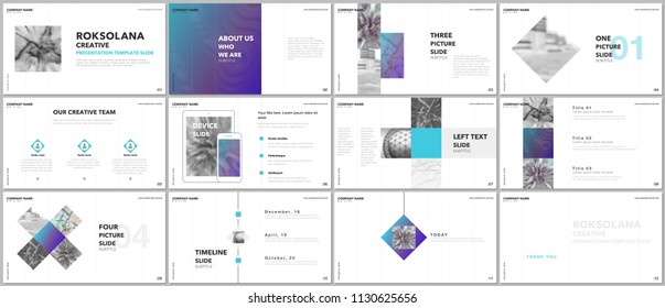 Minimal presentations design, portfolio vector templates with elements on white background. Multipurpose template for presentation slide, flyer leaflet, brochure cover, report, marketing, advertising.