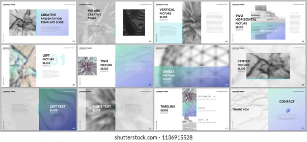 Minimal presentations design, portfolio vector templates with elements on white background. Multipurpose template for presentation slide, flyer leaflet, brochure cover, report, marketing, advertising.