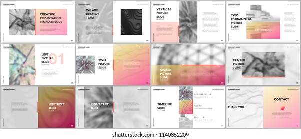 Minimal presentations design, portfolio vector templates with elements on white background. Multipurpose template for presentation slide, flyer leaflet, brochure cover, report, marketing, advertising.