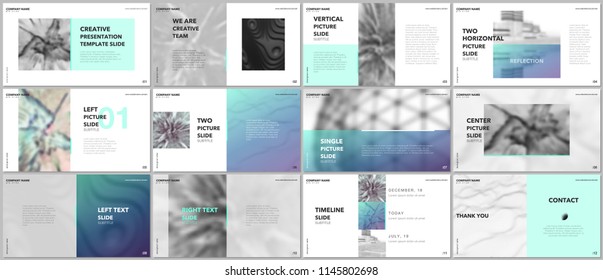 Minimal presentations design, portfolio vector templates with elements on white background. Multipurpose template for presentation slide, flyer leaflet, brochure cover, report, marketing, advertising.