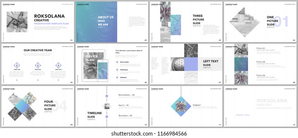 Minimal presentations design, portfolio vector templates with elements on white background. Multipurpose template for presentation slide, flyer leaflet, brochure cover, report, marketing, advertising