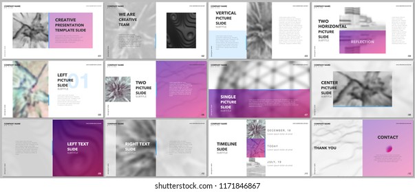 Minimal presentations design, portfolio vector templates with elements on white background. Multipurpose template for presentation slide, flyer leaflet, brochure cover, report, marketing, advertising.