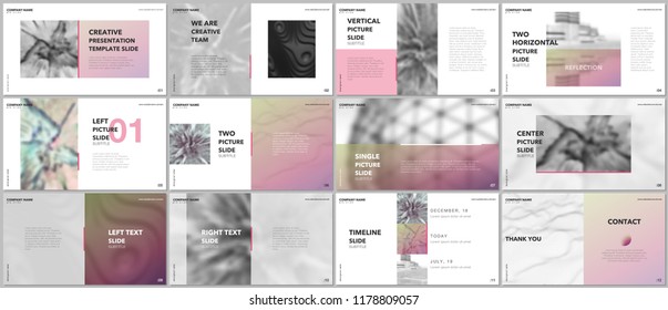 Minimal presentations design, portfolio vector templates with elements on white background. Multipurpose template for presentation slide, flyer leaflet, brochure cover, report, marketing, advertising.