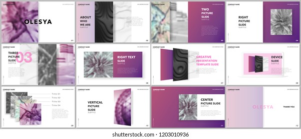 Minimal presentations design, portfolio vector templates with elements on white background. Multipurpose template for presentation slide, flyer leaflet, brochure cover, report, marketing, advertising.