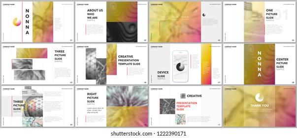 Minimal presentations design, portfolio vector templates with elements on white background. Multipurpose template for presentation slide, flyer leaflet, brochure cover, report, marketing, advertising.