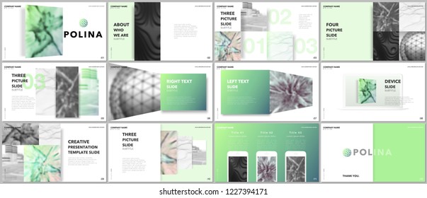 Minimal presentations design, portfolio vector templates with elements on white background. Multipurpose template for presentation slide, flyer leaflet, brochure cover, report, marketing, advertising.