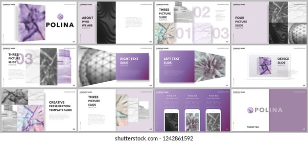 Minimal presentations design, portfolio vector templates with elements on white background. Multipurpose template for presentation slide, flyer leaflet, brochure cover, report, marketing, advertising.