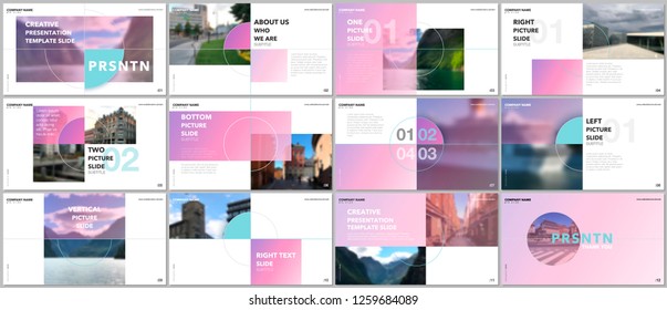 Minimal presentations design, portfolio vector templates with elements on white background. Multipurpose template for presentation slide, flyer leaflet, brochure cover, report, marketing, advertising.