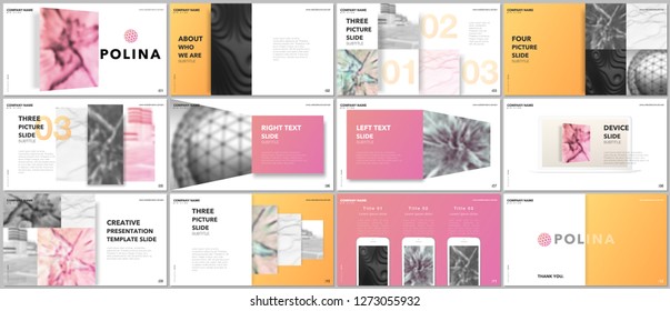Minimal presentations design, portfolio vector templates with elements on white background. Multipurpose template for presentation slide, flyer leaflet, brochure cover, report, marketing, advertising.
