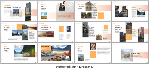 Minimal presentations design, portfolio vector templates with colorful gradient design geometric trending elements. Multipurpose template for presentation slide, flyer leaflet, brochure cover, report