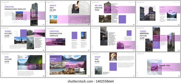 Minimal presentations design, portfolio vector templates with colorful gradient design geometric trending elements. Multipurpose template for presentation slide, flyer leaflet, brochure cover, report.