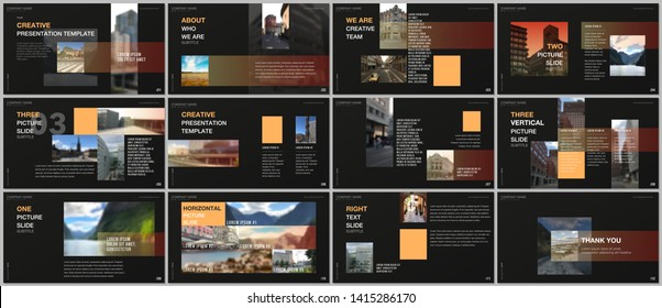 Minimal presentations design, portfolio vector templates with colorful gradient design geometric trending elements. Multipurpose template for presentation slide, flyer leaflet, brochure cover, report.