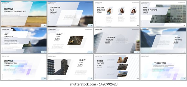 Minimal presentations design, portfolio vector templates with colorful gradient geometric background. Gray design. Multipurpose template for presentation slide, flyer leaflet, brochure cover, report