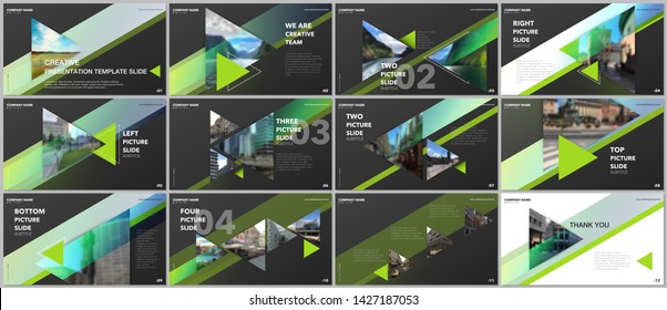 Minimal presentations design, portfolio vector templates with triangles and triangular elements. Multipurpose template for presentation slide, flyer leaflet, brochure cover, report, advertising.