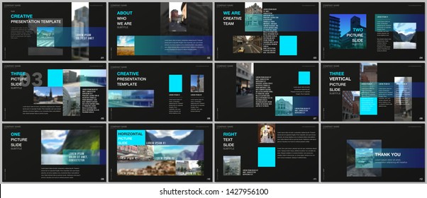 Minimal presentations design, portfolio vector templates with colorful gradient design geometric trending elements. Multipurpose template for presentation slide, flyer leaflet, brochure cover, report.