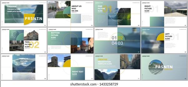 Minimal presentations design, portfolio vector templates with elements on white background. Multipurpose template for presentation slide, flyer leaflet, brochure cover, report, marketing, advertising.