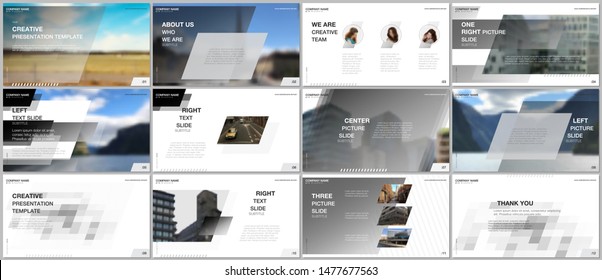 Minimal presentations design, portfolio vector templates with colorful gradient geometric background. Gray design. Multipurpose template for presentation slide, flyer leaflet, brochure cover, report