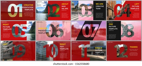 Minimal presentations design, portfolio vector templates with numbers. Easy to edit and customize. Multipurpose template for presentation slide, flyer leaflet, brochure cover, report, marketing.