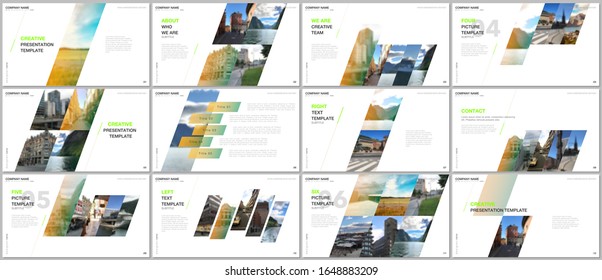 Minimal presentations design, portfolio vector templates with colorful gradient geometric background. Multipurpose template for presentation slide, flyer leaflet, brochure cover, report, advertising.